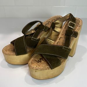 SAM EDELMAN | MAE Brown Platform Sandal Size 8